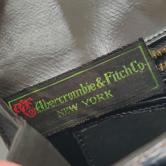 Black Alligator Skin Embossed Large Clutch Purse Vintage Abercrombie and Fitch - Picture 7 of 7